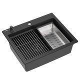 Granitspülbecken KURT 110 WORKSTATION Black