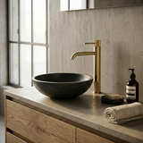 Waschbeckenarmatur Rea Lungo Stripe Brush Gold