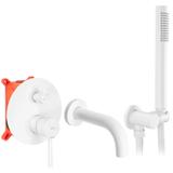 Wall Mounted Bath faucet Rea Lungo White Matt + Box