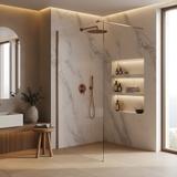Duschwand Rea Flexi Transparent / Brush Copper 80