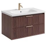 Szafka łazienkowa z umywalką Rea Sherry 80cm Brown Walnut