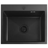 Stahlspüle mit 3-teiligem Zubehörset REA Leo 50 Black