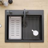 Granitspülbecken KURT 110 WORKSTATION Black Dotted