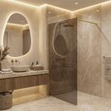 Pared de la ducha Rea Flexi Brown / Brush Gold 120
