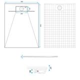 Duschtasse Bazalt White 80x120