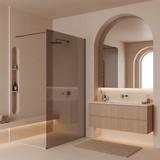 Duschwand Rea Flexi Brown / Titan 80