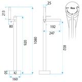 Free-standing faucet Rea Grace Brush Gold