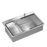 Edelstahlspüle BURT 110 WORKSTATION BRUSH NICKEL