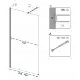 Duschwand Rea Aero Black Mat 90