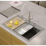 Granitspülbecken MARC 110 WORKSTATION Grey Metallic