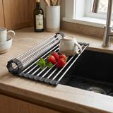 Roll-up dish drying rack for sink REA P12298 Black