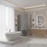 Duschwand Rea Flexi Grey / Titan 140
