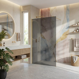 Duschwand Rea Flexi Grey / Brush Gold 130