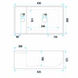 Badezimmerschrank mit Waschbecken REA Astra 43cm
