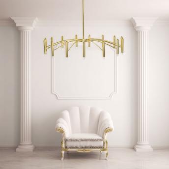 Plafondlamp met glazen bol APP1197-15CP Gold