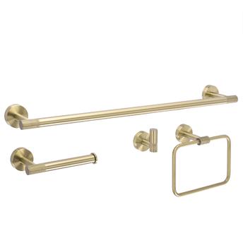 Badezimmer-Accessoire-Set GRID Brush Gold 4-teilig