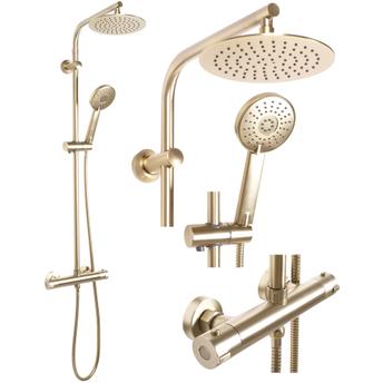REA Bliss BRUSHED GOLD suihkusetti termostaatilla