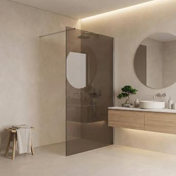 Tuš zaslon Rea Flexi Brown / Chrome 140