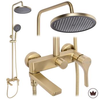 Conjunto de chuveiro PREMIUM Rea Maxim Brush Gold