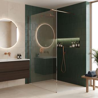 Kabina prysznicowa Walk-In Rea Flexi Transparent / Brush Copper 140