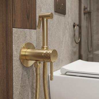 Bidet faucet Rea Lungo Loop Diamond Brush Gold