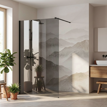Tuš zaslon Rea Flexi Grey / Black 90