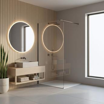 Tuš zaslon Rea Flexi Transparent / Titan 70