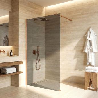 Sprchová zástena Rea Flexi Grey / Brush Copper 80