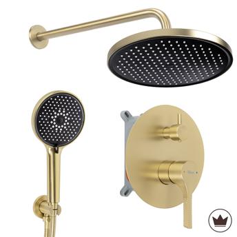 Conjunto de duche embutido Rea Maxim Brush Gold + BOX