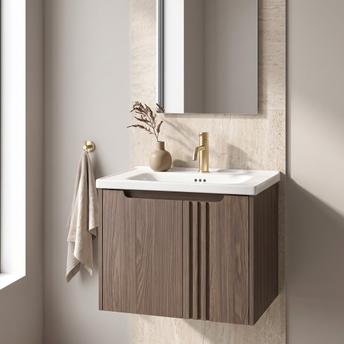 Bathroom vanity unit with sink Rea DB86-60L-1 Dark 60cm