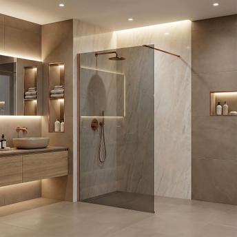 Kabina prysznicowa Walk-In Rea Flexi Grey / Brush Copper 140