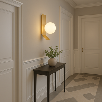 Aplique de parede APP1759-1W Brush Gold/White