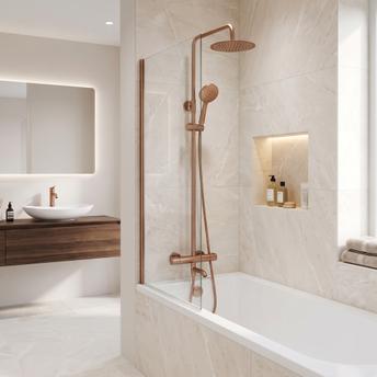 Kit de douche avec thermostat Lungo Diamond Copper