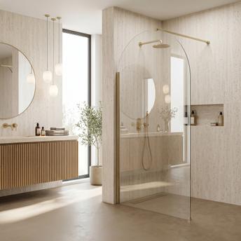 Tuš zaslon Rea Heaven Brush Gold 90