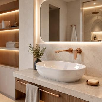 Mitigeur de lavabo encastrable REA VISION Brush Copper + BOX
