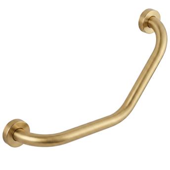 Bathroom angled grab bar BRUSH GOLD