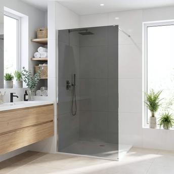 Tuš zaslon Rea Flexi Grey / Chrome 100