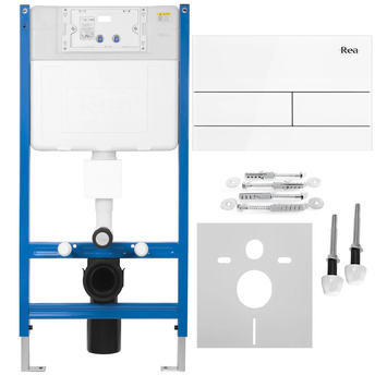 Concealed cistern frame K011A-Q Rea T White Glass