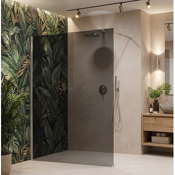 Tuš zaslon Rea Flexi Grey / Chrome 130