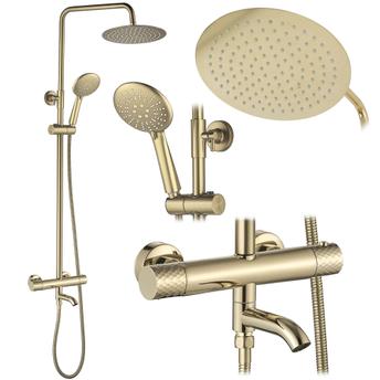 Thermostat Duschset Lungo Diamond Gold