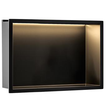 INBYGGD BADRUMSHYLLA LED 30x45 svart