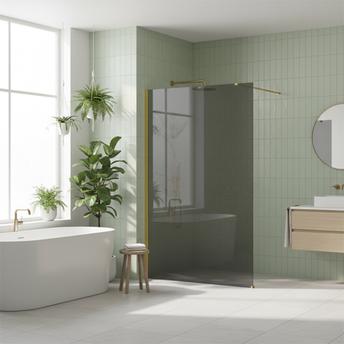 Tuš zaslon Rea Flexi Grey/ Gold 100