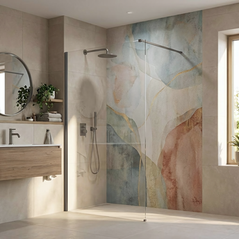 Tuš zaslon Rea Flexi Transparent / Titan 110