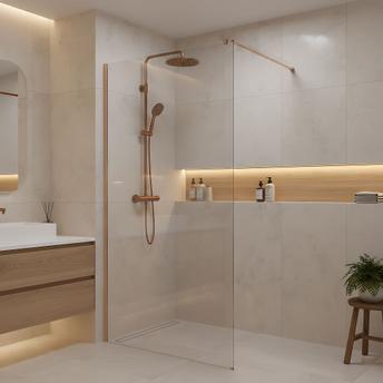 Kabina prysznicowa Walk-In Rea Flexi Transparent / Brush Copper 70