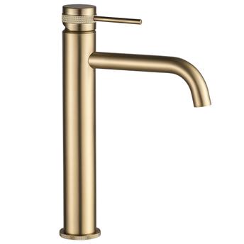 Bathroom faucet Rea Lungo Grip Brush Gold high