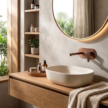 Rubinetto da parete REA Arcos Brush Copper