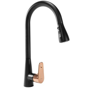 Смесител за кухня Rea Mild Black Matt rose gold