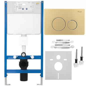 WC voorwand installatiesysteem K011A-Q REA I Brush Gold