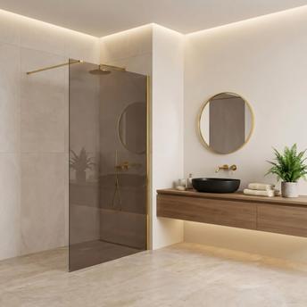Tuš zaslon Rea Flexi Brown / Gold 130