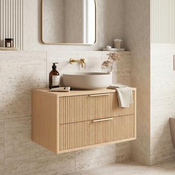 Bathroom vanity cabinet Rea Mono 80cm Beige